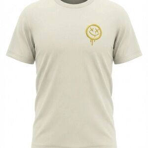 Men's Cream T-Shirt with Gold Emblem